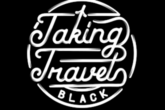 design taking travel black logo
