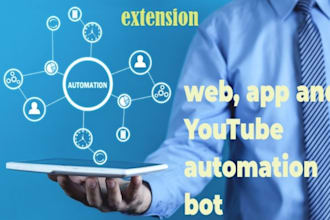 develop chrome extension, youtube, web, app automation bot, data scraper