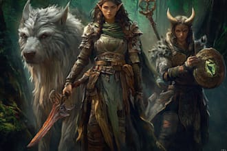make dnd, fantasy character, dnd party, and concept art