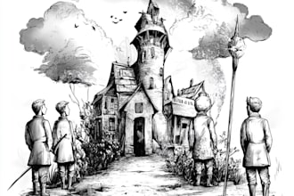 do a black and white engraving style illustration