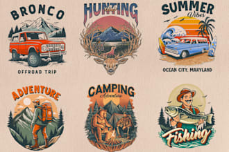 create vintage retro design illustration or logo