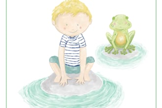 make child friendly, watercolor style, kid yoga cards