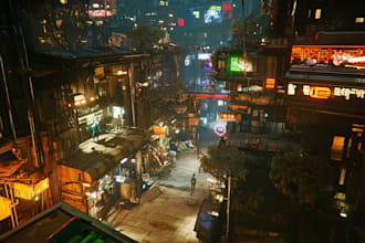 make science fiction city, cyberpunk concept art illustration