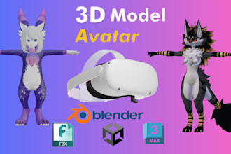 custom vrchat vrchat furry avatar vr charactar avatar 3d model