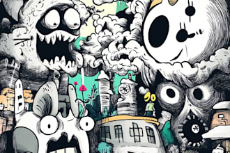 create doodle illustration, cartoon and nft art in my style