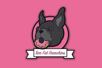 design colorful vegan doughnut shop logo