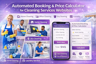design cleaning laundry services automated calculator booking website
