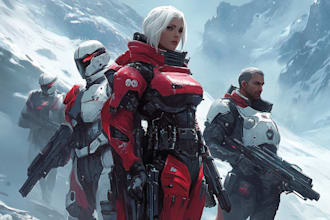 create sci fi illustration, sci fi art, game character art