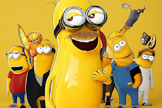 draw a high quality yellow cartoon character