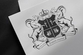 design family crest coat of arms heraldic and vintage logo