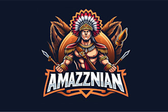 design amazing amazonian royal mascot logo for your company