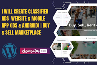 custom classified ads website with ios and android app