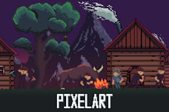 create pixel art characters, environments for any theme