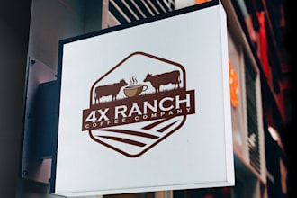 make high resolution family farm coffee shoppe logo