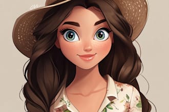 draw your couple into lovely disney cartoon portrait