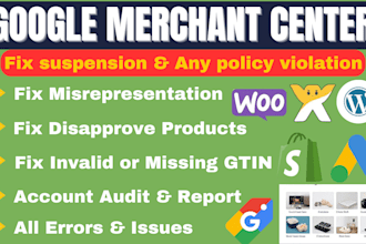 fix google merchant center suspension and misrepresentation fast
