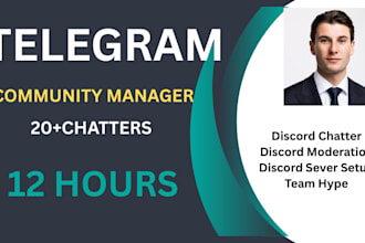 web3 hyper moderator discord chatter mod with 20 chatters in crypto project