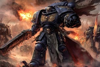 do your favorite warhammer 40k character art illustration