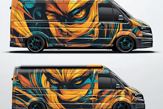 design 3d car wrap vehicle truck trailor van food truck