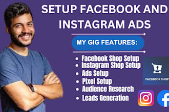 setup facebook instagram shop page pixel ads campaign manage meta ads for leads