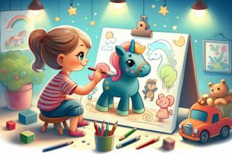 illustrate children story book illustration, children story and book cover