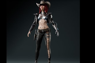 do realistic or stylized 3d game character, 3d game asset, 3d game armor for ue