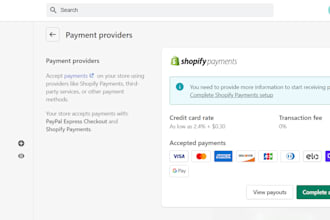 set up verified shopify payment gateway, wise payoneer paypal for shopify store