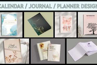 do custom planner journal calendar book layout design