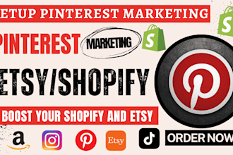 setup pinterest marketing ads manager, seo pins, for your etsy shopify sales