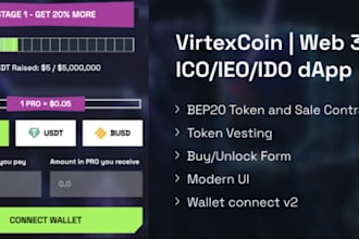 build and design token presale website ico staking dapp, pumpfun, token lock web