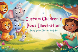 do children story book illustration, book illustration, children story