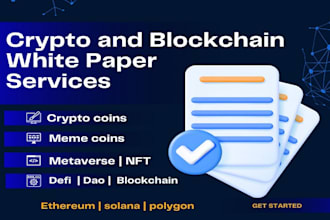 crypto white paper whitepaper writing for nft, blockchain, crypto, ico