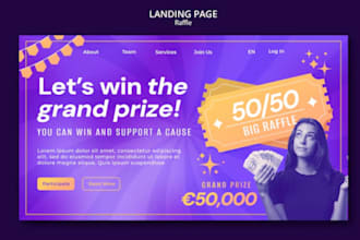 build competition and raffle website, giveaway website for raffle business