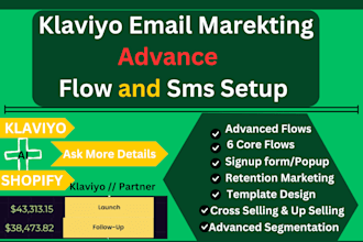 setup advanced klaviyo email marketing flows and sms more revenue