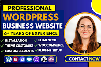 create custom business wordpress website design, wordpress blog or portfolio