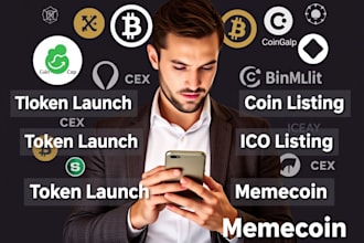 token launch, coin listing, ico listing, memecoin on coinmarketcap coingecko cex