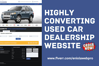 used car website car dealership website car sales website auto dealer website