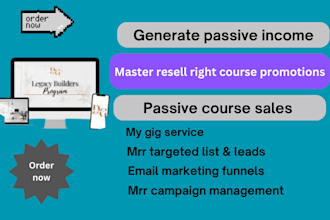 promote master resell rights course by email marketing for passive sales