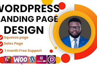 build wordpress landing page, sales page squeeze page sale funnel design