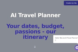 develop saas ai travel web, ai travel planner, travel itineraries website