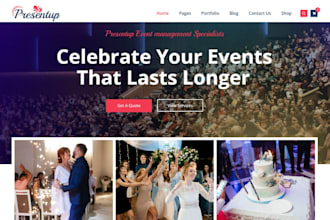design event planning website photo booth website wedding photography website