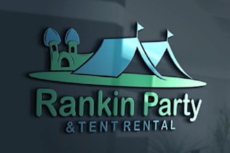design unique rankin party and tent rental logo