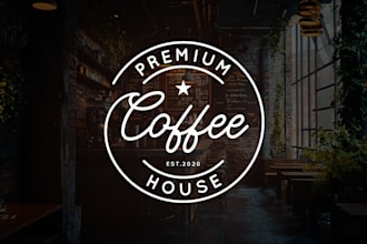 design premium coffee, wine, beer shop, food and drinks logo