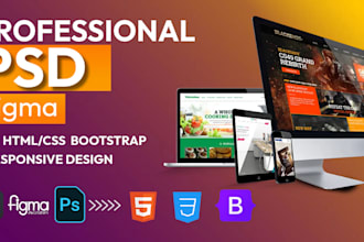 convert PSD to pixel perfect HTML, figma to html and bootstrap