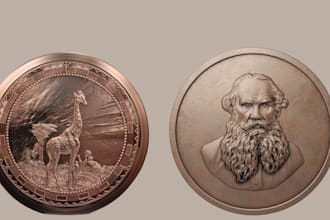 create amazing 3d coin, 3d bas relief medallion cnc, coin design for stl print