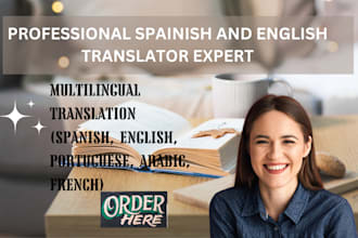 multilingual translate book or ebook spanish english portugues arabic french