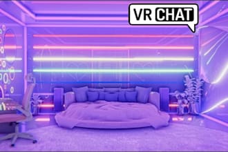 model custom vrchat world, metaverse world, vr world avatar world 3d environment