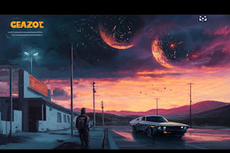make a cyberpunk futuristic landscape or sci fi concept