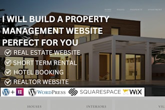 build vacation property management website hotel short rental with booking