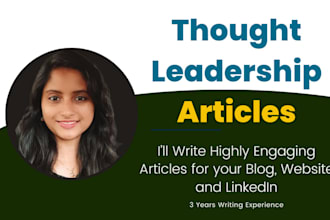 write thought leadership articles for coaches and  businesses